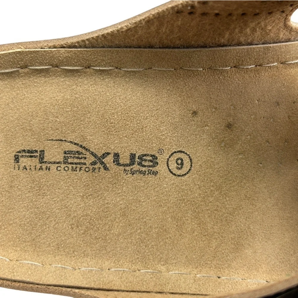 Flexus By Spring Step Pendunia Tan Women 9 Cushioned Sole Slide Comfort Sandals - Picture 9 of 9